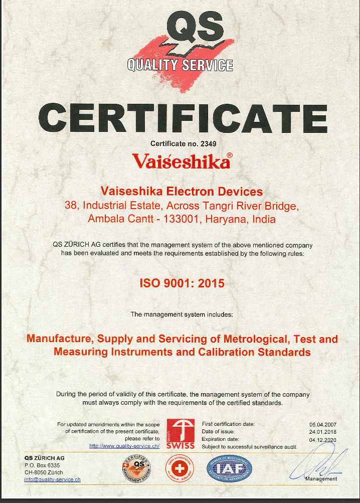 Quality QS Certificate